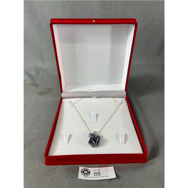 Amethyst & Blue Kyanite Necklace In Jewel Box. Retails $380.00
