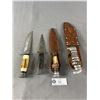 Image 1 : 4 Fixed blade Knives Includes Handcrafted US Navy Leather Sheath