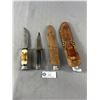 Image 2 : 4 Fixed blade Knives Includes Handcrafted US Navy Leather Sheath