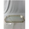 Image 1 : Lovely Antique Glass & Brass Tray- 18" x10"