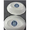 Image 2 : 2 Vintage Blue Staffordshire Oval Serving Bowls " Minute Men"