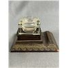 Image 2 : Vintage Artamount Made In Italy Brass 3" H Holder, 3.5" Brass "Hazebrouce 1916" Vase & Inkwell In Ha