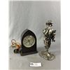 Image 1 : Vintage 9.5" T  Boy Metal Figurine & Lincoln Electric 7" H Bakelite Cathedral Clock