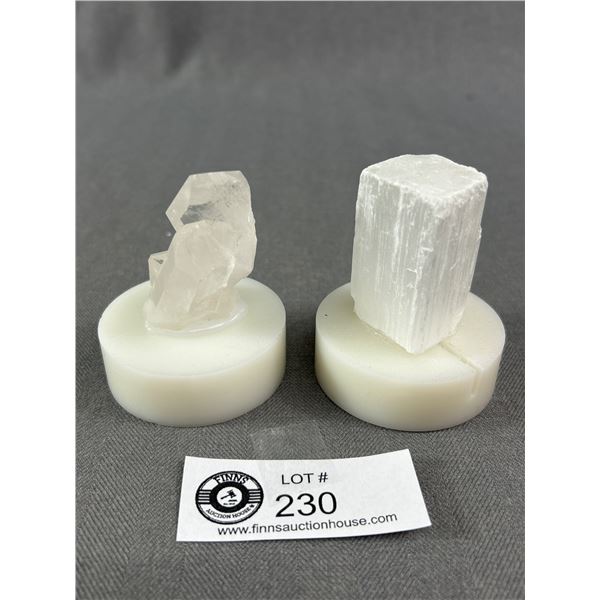 Clear Quartz Rough (Retails $280.00) & 2  Raw Selenite