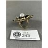 Image 2 : Large Black Flower Enamel Pearl Ring