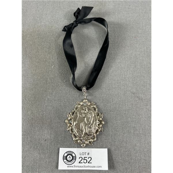 Lovely Cameo Pendant with Ribbon