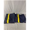 Image 1 : 2 Pairs Of Vintage Heavy Uniform Pants w/ Yellow Stripe. 1 Button Fly - 1 Zipper Fly