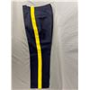 Image 2 : 2 Pairs Of Vintage Heavy Uniform Pants w/ Yellow Stripe. 1 Button Fly - 1 Zipper Fly