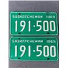 Image 1 : Pair Of 1969 Saskatchewan License Plates