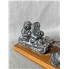 Image 2 : Hand Made In Canada From The Wolf Sculptures, 2 Dog Sled Team Art Figures. Approx. 13" L
