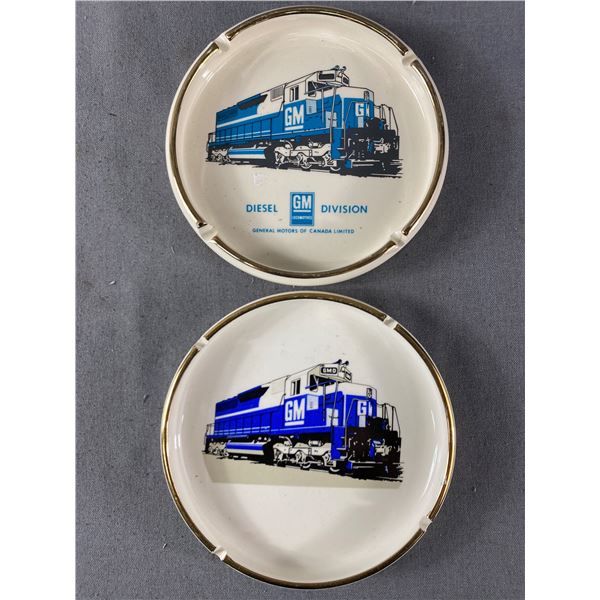 2 Vintage GM Ceramic Ash Trays. Approx. 7" Diam