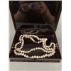Image 2 : Vintage Ltd Ed Otagiri Japan Jewel Box w/ Freshwater Pearls ? 34" Necklace & Metal Fort Knox Combina