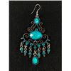 Image 2 : Blue Rhinestone Chandelier Earrings