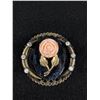 Image 1 : Vintage Black Rhinestone Flower Brooch