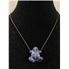 Image 1 : Blue Lapis Lazuli Carved Frog Pendant Necklace