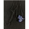 Image 3 : Blue Lapis Lazuli Carved Frog Pendant Necklace