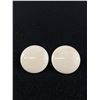 Image 1 : Genuine Ivory Disc Earrings with 14k Gold Posts