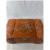 Image 2 : Vintage Carved Asian Jewelry Box w/Mirror, Drawer & Multiple Compartments. Contents Of Assorted Jewe
