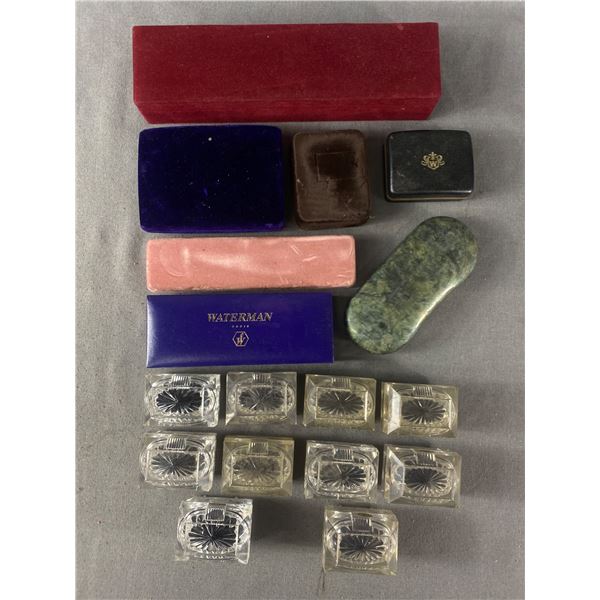 Lot Of Assorted Empty Jewel Boxes & Acrylic Velvet Lined Ring Boxes