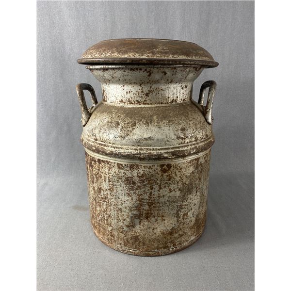 Vintage Metal Milk Tin w/ Lid. Approx. 14" H