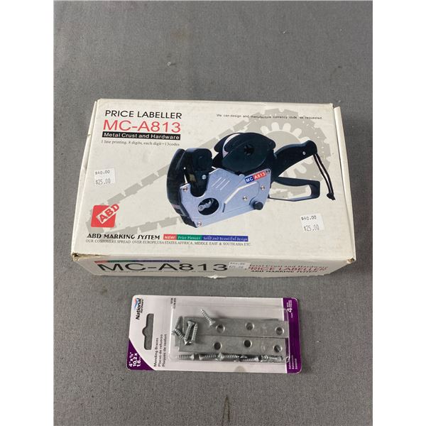 NIB - ABD Marking System Price Labeller MC-A813 & 4" x 5/8" Mending Braces