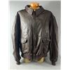 Image 1 : Vintage Size 60L US Air Force Brown Leather Bomber Jacket
