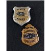 Image 1 : 2 Vintage Metal Police Badges - Lumsden Town Police & Police Force Constable