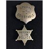 Image 1 : 2 Vintage Metal Police Badges - Special Constable & Emergency 138 Police