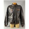 Image 1 : Size 44 US Army Air Force Brown Leather Bomber Jacket w/ Patches