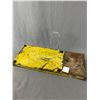 Image 3 : Rare Vintage Metal Rail Sign w/ Yellow Green Marble Reflectors. Approx. 20" x 8"