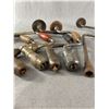 Image 4 : Vintage Lot Of 5 Hand Crank Metal Drills w/ Wood Handles