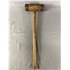 Image 1 : Vintage Wood Mallet w/ Metal Parts. Approx. 26" H