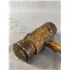 Image 2 : Vintage Wood Mallet w/ Metal Parts. Approx. 26" H