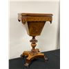 Image 1 : Beautiful Antique Sewing/Working Table w/Castor Wheels & Hinge Table Top. Approx. 29" H.