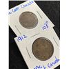 Image 2 : 1912 & 1920 Canadian One Cent Penny Coins
