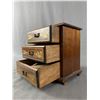 Image 3 : Vintage 3 Drawer Wood Jewelry Box w/ Contents. Approx. 8" x 5" x 7.5"