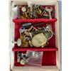 Image 3 : Assorted Lot - Tins - Leukoplast & Arctic Dubbin, Dewar's Mini Flask & Small Jewel Box w/Contents