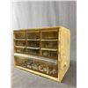 Image 2 : Vintage Multi-Drawer Compartment Box w/Contents. Approx. 10" x 6" x 7"