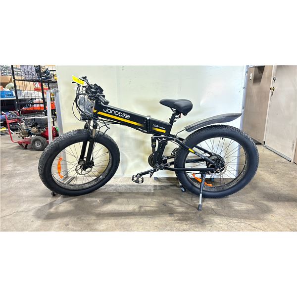 JANOBIKE ITALIAN H26 BLACK 21 SPEED, 18" ELECTRIC FOLDABLE MOUNTAIN BIKE; 500W MOTOR, 35 - 75 KM
