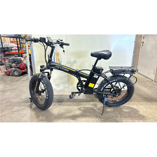 JANOBIKE E20 BLACK 7 SPEED, 16" ELECTRIC BIKE; 500W, 35-75 KM RANGE, 48V 12.8 AH BATTERY,