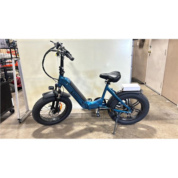 Y20 BLUE ELECTRIC FOLDABLE E-BIKE WITH CHARGER - 75 KM RANGE, HYDRAULIC DISC BRAKES, 7 LEVELS, LCD