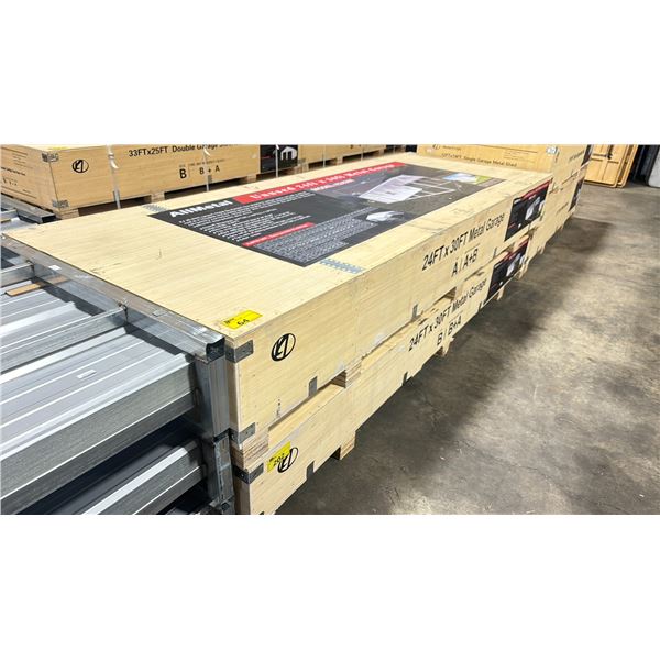 ALLMETAL K2430T UNUSED 24' X 30' SINGLE STEEL METAL OUTDOOR INDUSTRIAL GARAGE / SHED *IN CRATES*