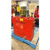 Image 1 : RED WOODEN BOX OF ASSORTED COMPRESSED CO2 PORTABLE TANKS