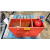 Image 2 : RED WOODEN BOX OF ASSORTED COMPRESSED CO2 PORTABLE TANKS