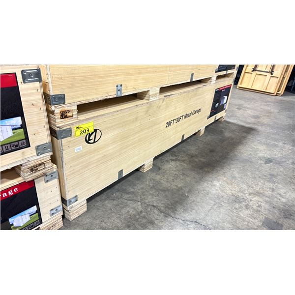 ALLMETAL K2030 UNUSED 20' X 30' SINGLE STEEL METAL OUTDOOR INDUSTRIAL GARAGE *IN CRATE*