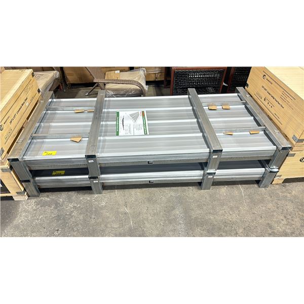 METAL PALLET CRATE OF 100 PCS OF ALLMETAL 7'L GALVALUME STEEL CORRUGATED PANELS