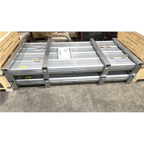 METAL PALLET CRATE OF 100 PCS OF ALLMETAL 7'L GALVALUME STEEL CORRUGATED PANELS