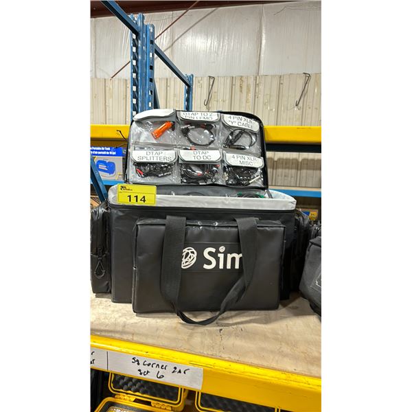 SIM VIDEO DIT FABRIC COMMERCIAL PRODUCTION CART DITTY TRANSPORT BAG WITH ASSORTED CONTENTS