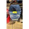 Image 1 : 4 BLUE PLASTIC RUBBERMAID BINS WITH NO LIDS