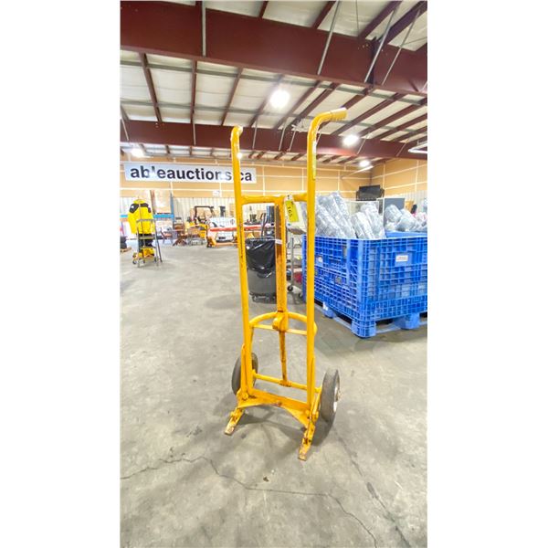 YELLOW SOLID TIRE 2 WHEEL INDUSTRIAL BARREL TRUCK